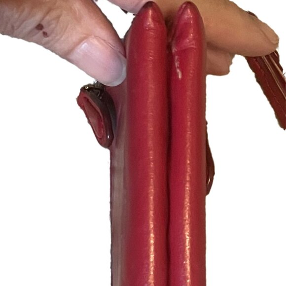 EUC Coach Red Double Zip Wristlet - Picture 5 of 11